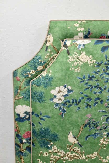 The Addison King Headboard - Katsura Thibaut Fabric - Beige Trim