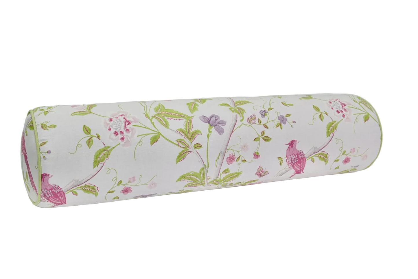 Handcrafted Bolster Pillow – Floral Fabric - Foam Insert