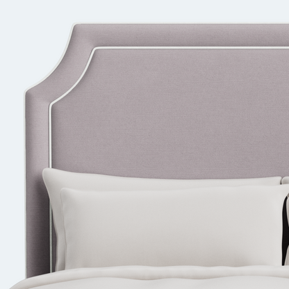 The Addison Queen Bed - Lilac Woven - White Trim