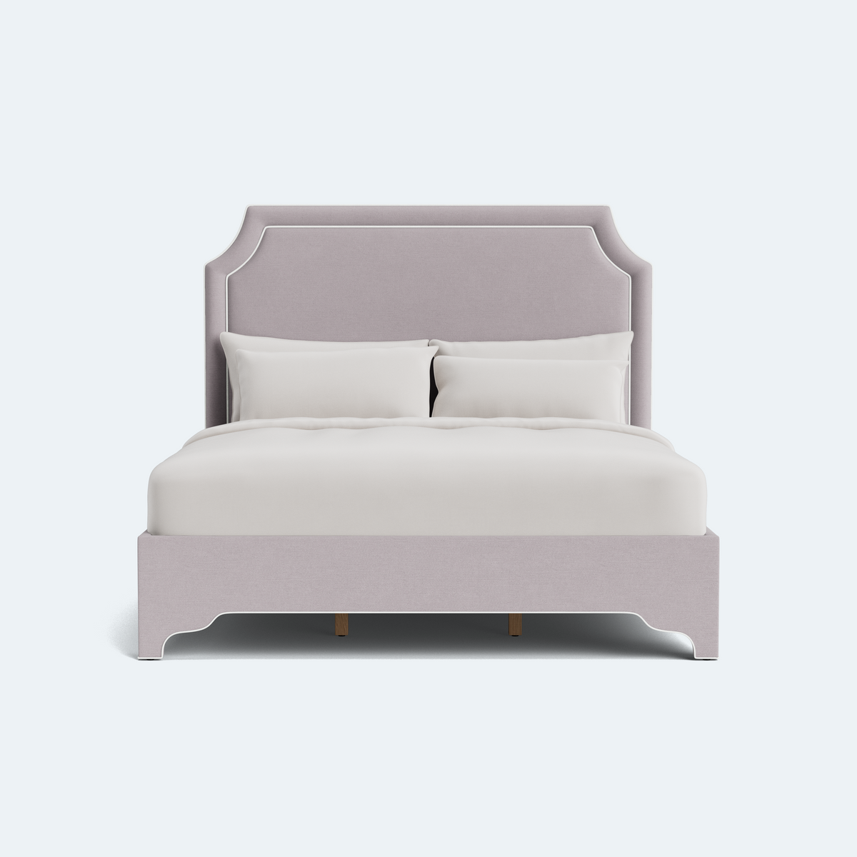 The Addison Queen Bed - Lilac Woven - White Trim