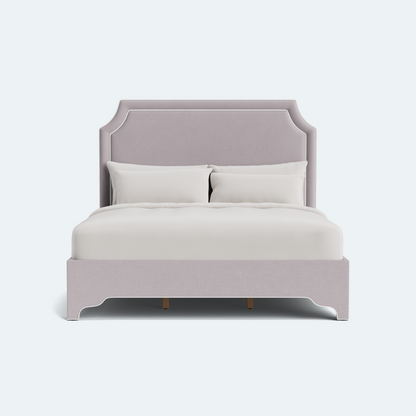 The Addison Queen Bed - Lilac Woven - White Trim