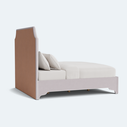 The Addison Queen Bed - Lilac Woven - White Trim