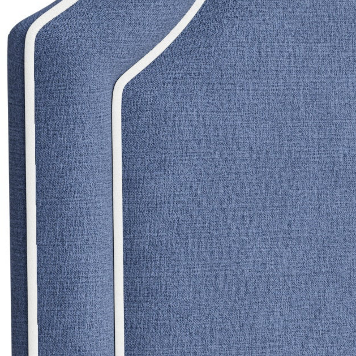 The Addison Queen Headboard - Navy Woven Fabric - White Trim