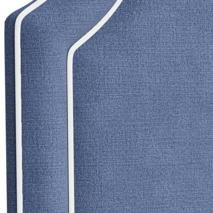 The Addison Queen Headboard - Navy Woven Fabric - White Trim
