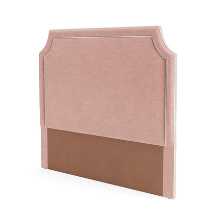 The Addison Queen Headboard -  Petal Pink Fabric - White Trim