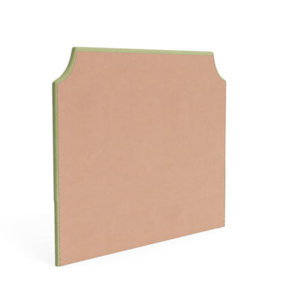 The Addison King Headboard - Pistachio Green Woven Fabric - White Trim