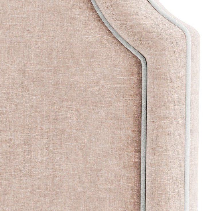 The Addison Queen Headboard - Pink Performance Fabric - White Trim