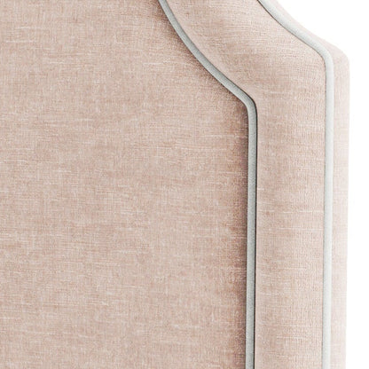 The Addison Queen Headboard - Pink Performance Fabric - White Trim