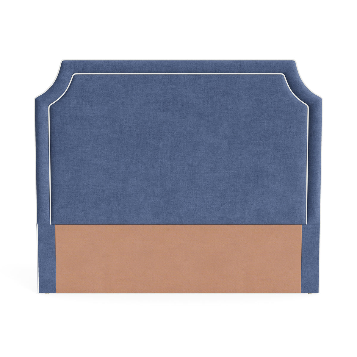 The Addison Queen Headboard - Navy Woven Fabric - White Trim