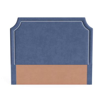 The Addison Queen Headboard - Navy Woven Fabric - White Trim