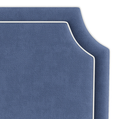 The Addison Queen Headboard - Navy Woven Fabric - White Trim
