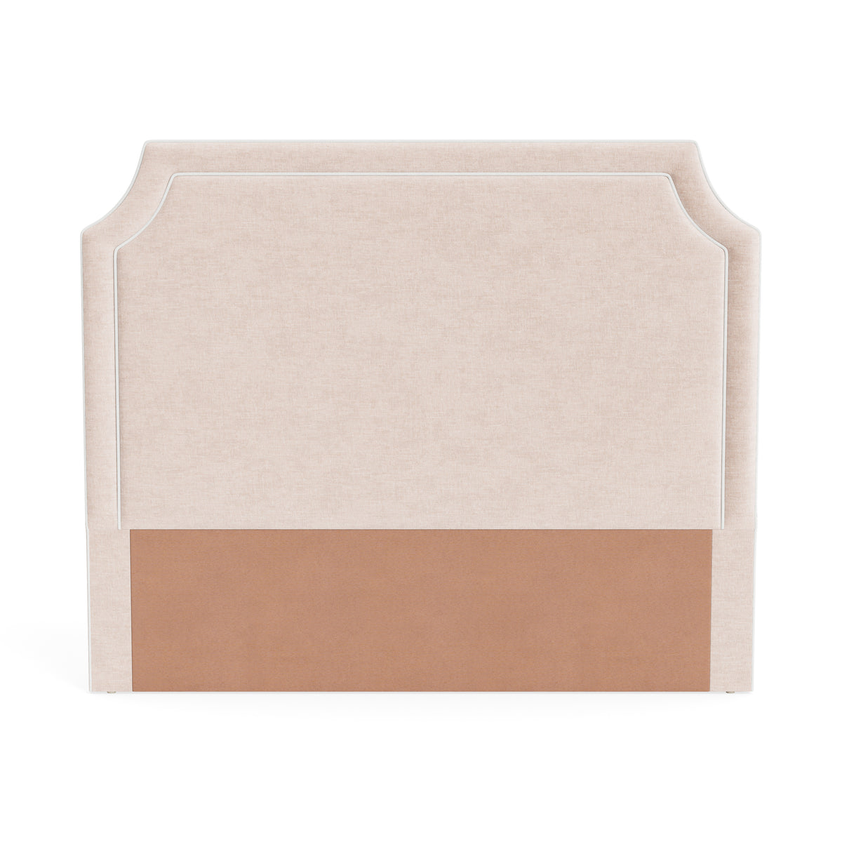 The Addison Queen Headboard - Pink Performance Fabric - White Trim