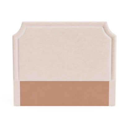 The Addison Queen Headboard - Pink Performance Fabric - White Trim