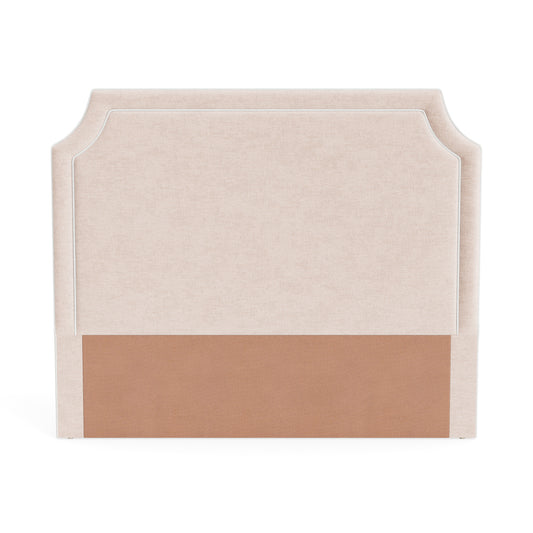The Addison Queen Headboard - Pink Performance Fabric - White Trim