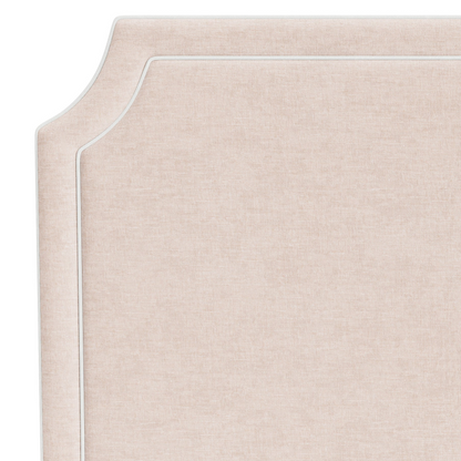 The Addison Queen Headboard - Pink Performance Fabric - White Trim