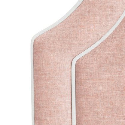 The Addison Queen Headboard -  Petal Pink Fabric - White Trim