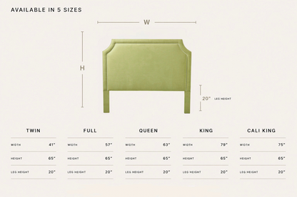 The Addison King Headboard - Pistachio Green Woven Fabric - White Trim