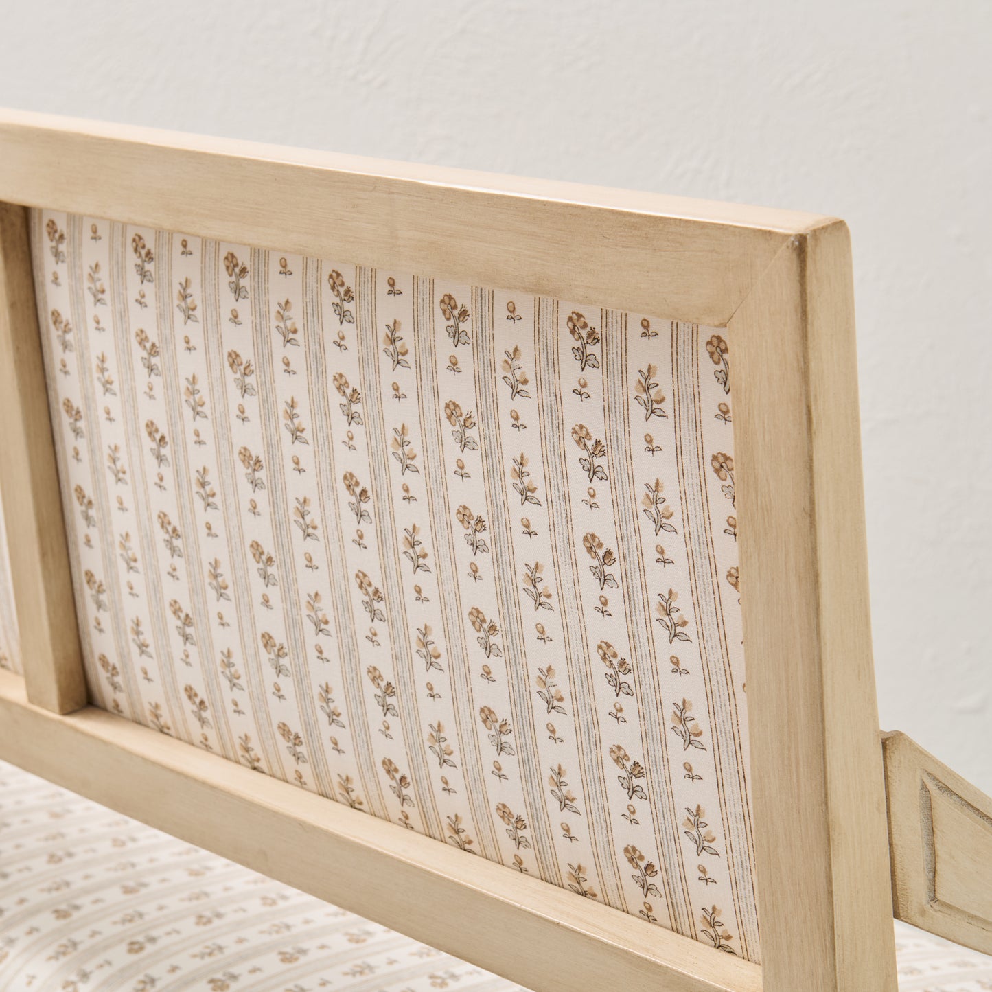Italian Carved Upholstered Bench in Schumacher Fabric