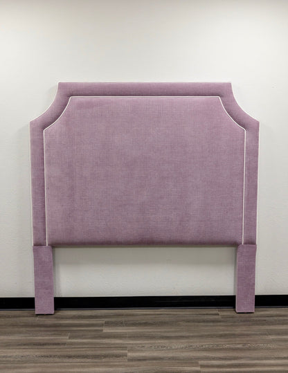 The Addison Queen Headboard - Performance Lavender Chenille Fabric - White Trim