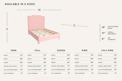 The Celeste Queen Bed - Performance Coral Linen Fabric - Pear Green Trim