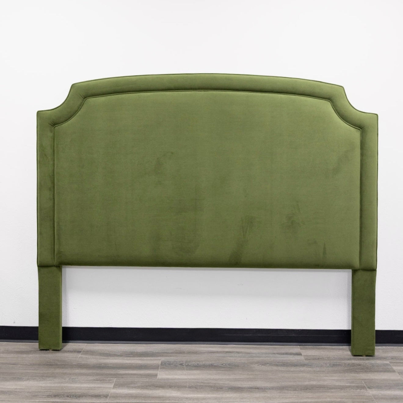 The Aliana King Headboard - Performance Velvet Fabric Forest Green - Self Welted