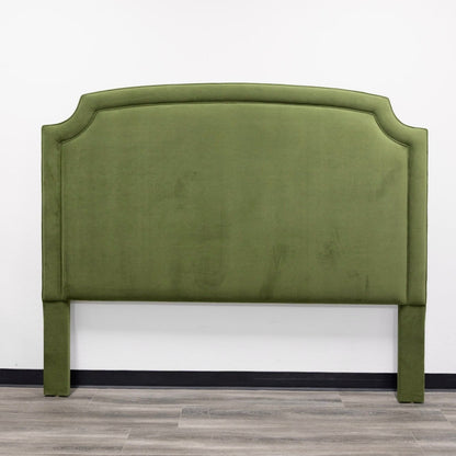 The Aliana King Headboard - Performance Velvet Fabric Forest Green - Self Welted