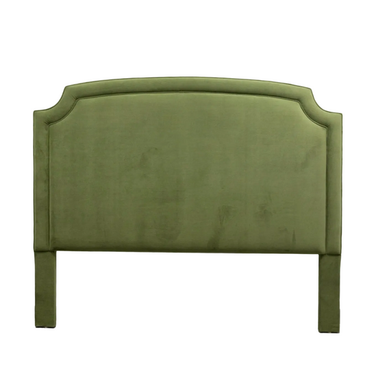 The Aliana King Headboard - Performance Velvet Fabric Forest Green - Self Welted