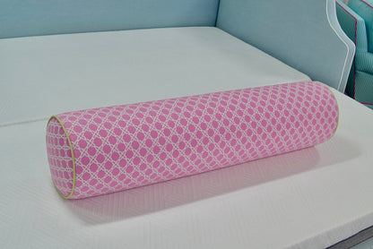 Handcrafted Bolster Pillow – Pink Lee Jofa Fabric - Foam Insert