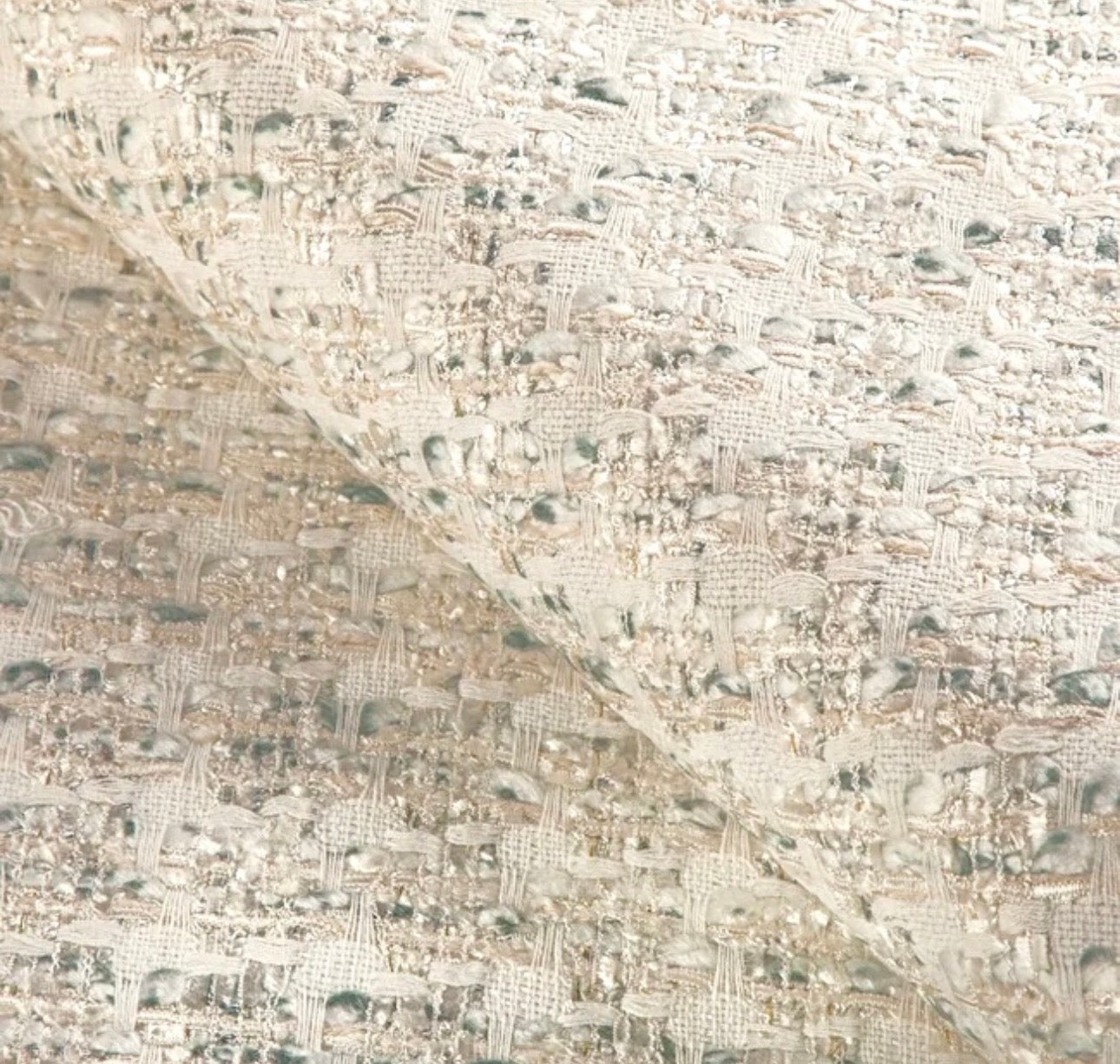 65" H King Platform Bed - Scalloped Legs - Textured Kravet Fabric- Teal Trim