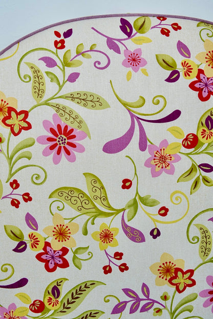 70"H King Headboard in Floral Fabriccut Fabric - Lavender Trim