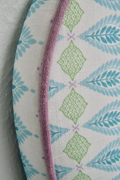 65" H Twin Headboard in Lillian August Print Fabric - Lavender Trim
