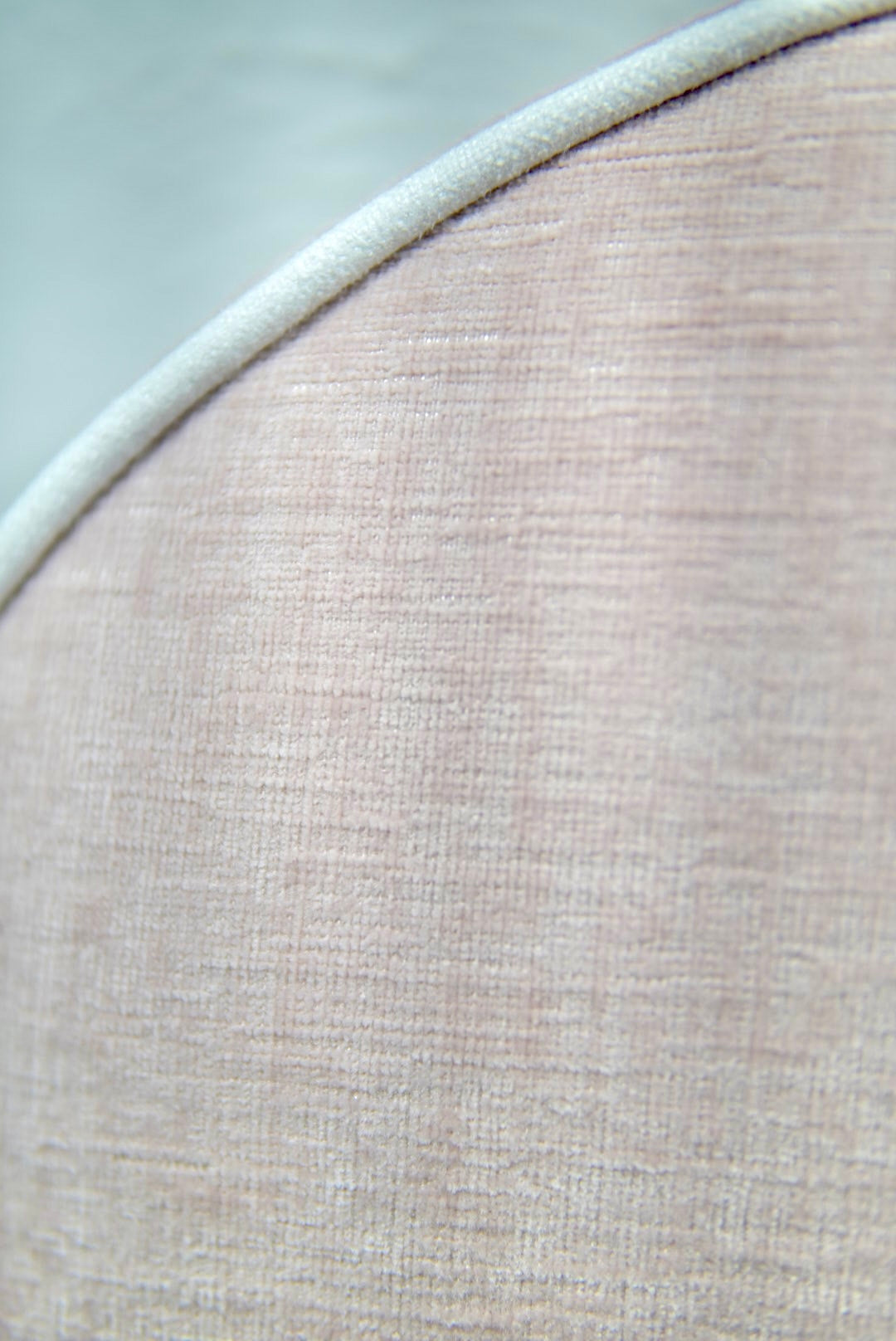 65”H Queen Headboard Only - Pale Pink Chenille Fabric - White Trim