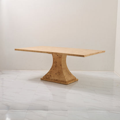 Custom Mappa Burlwood Dining Table – Amber Finish