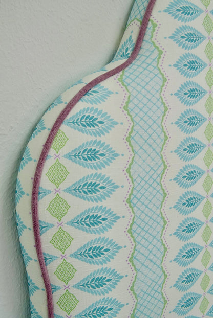 65" H Twin Headboard in Lillian August Print Fabric - Lavender Trim