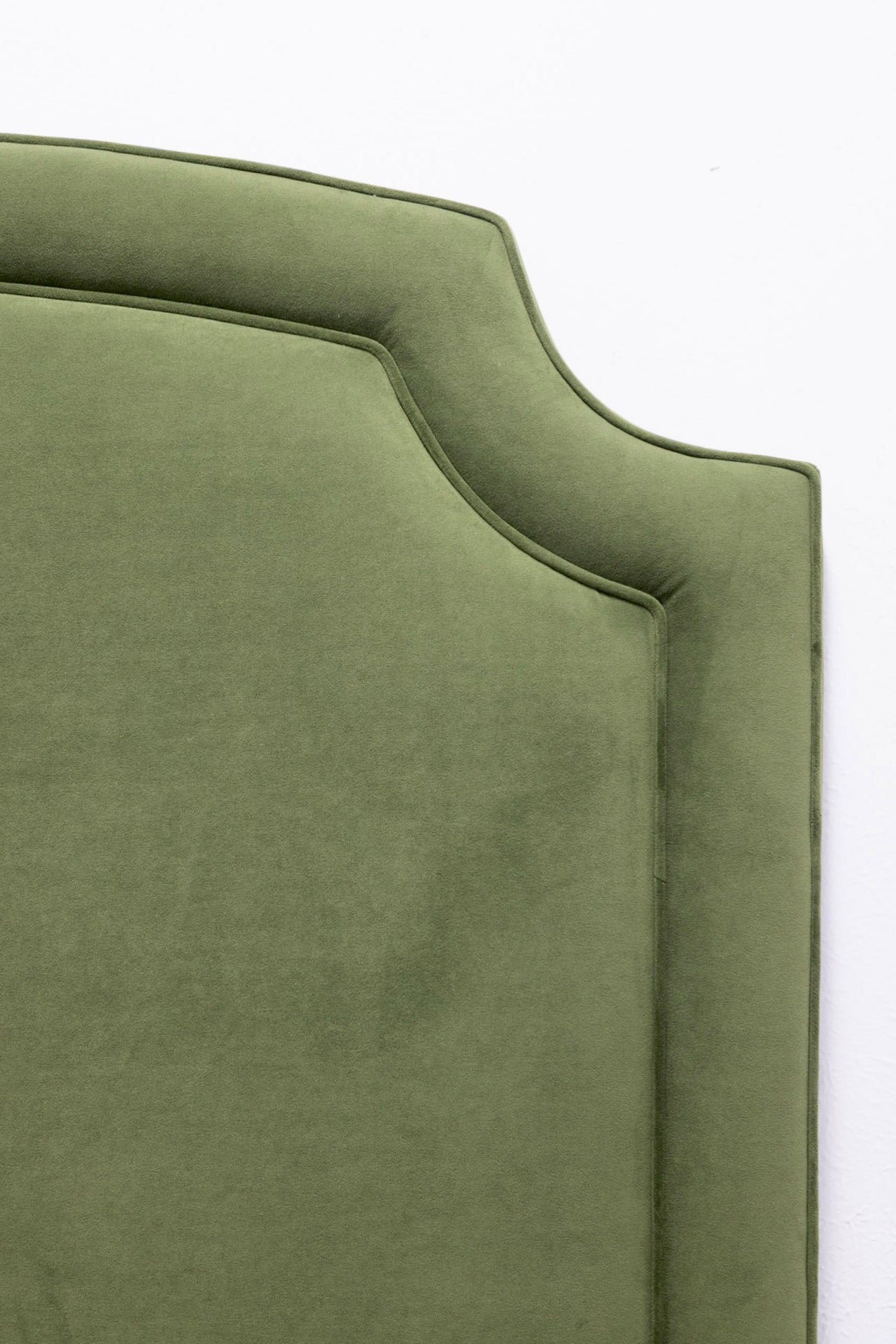 The Aliana King Headboard - Performance Velvet Fabric Forest Green - Self Welted