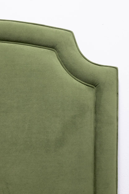 The Aliana King Headboard - Performance Velvet Fabric Forest Green - Self Welted