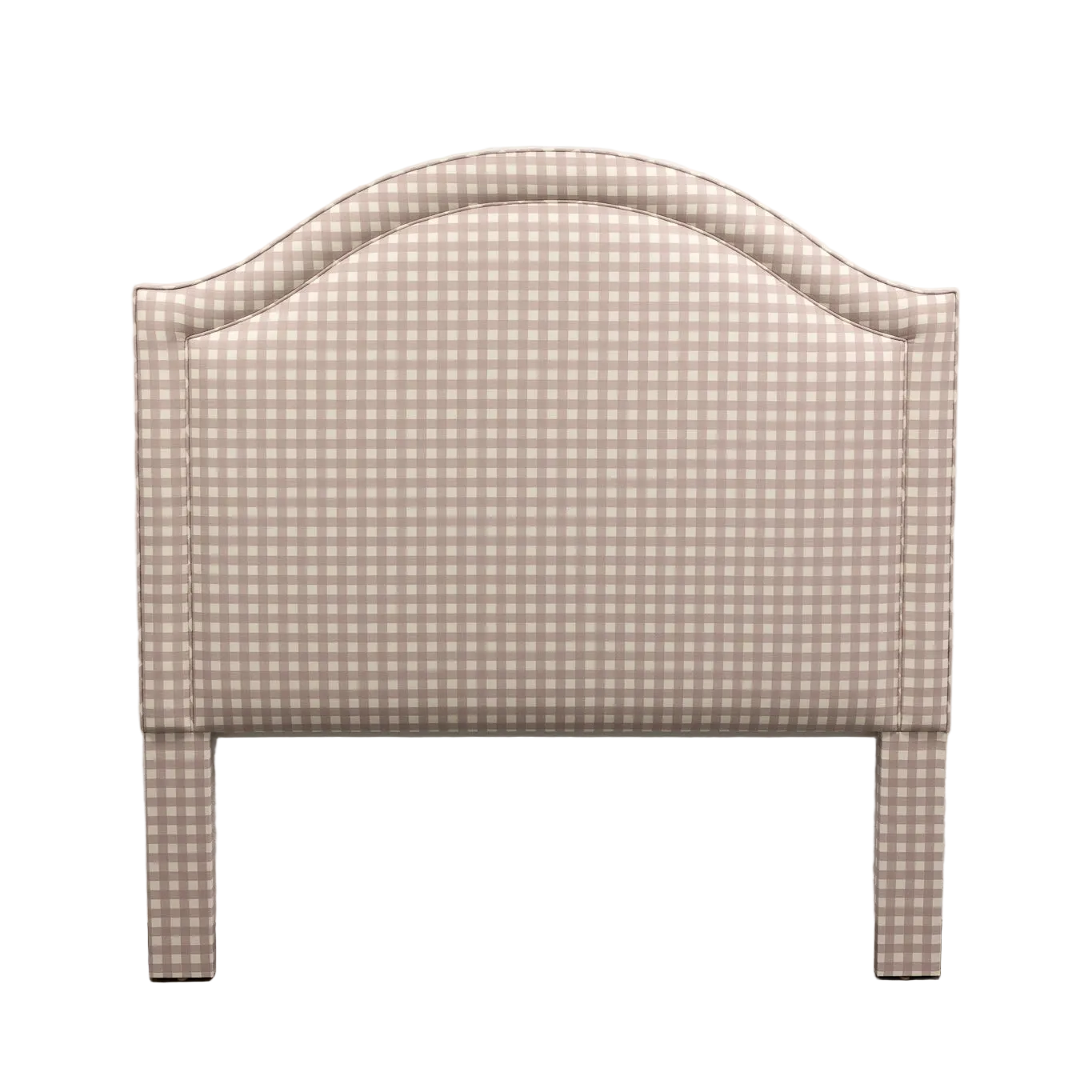 The Liliane Queen Headboard - Checkered Lilac Fabric - Self Welted
