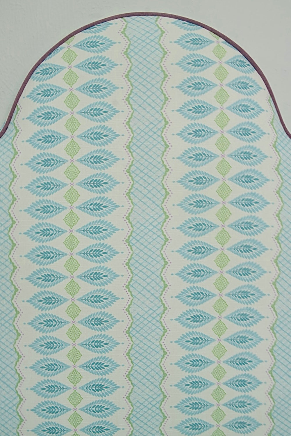 65" H Twin Headboard in Lillian August Print Fabric - Lavender Trim