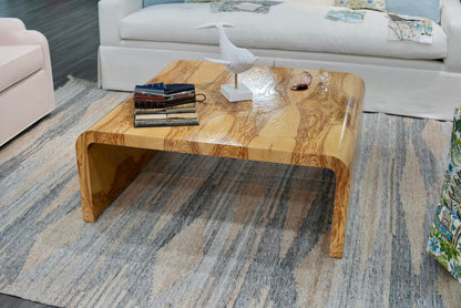 Custom Olive Ash Burlwood Dining / Accent Table – Amber Finish