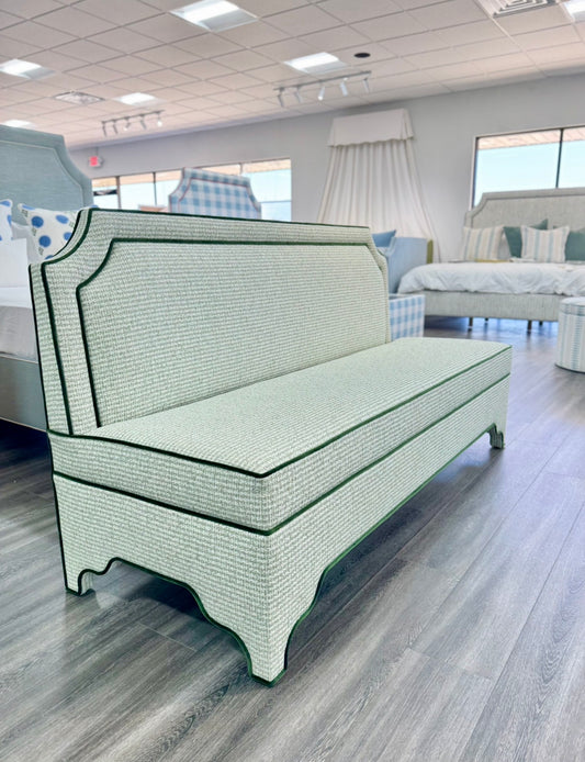 Addison Banquette – Performance Thibaut l Fabric - Green Trim