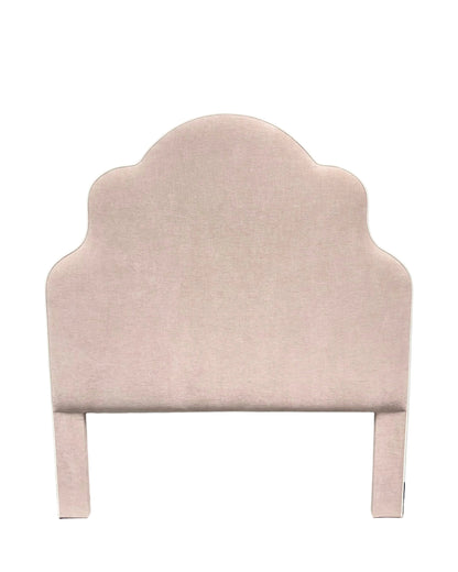65”H Queen Headboard Only - Pale Pink Chenille Fabric - White Trim