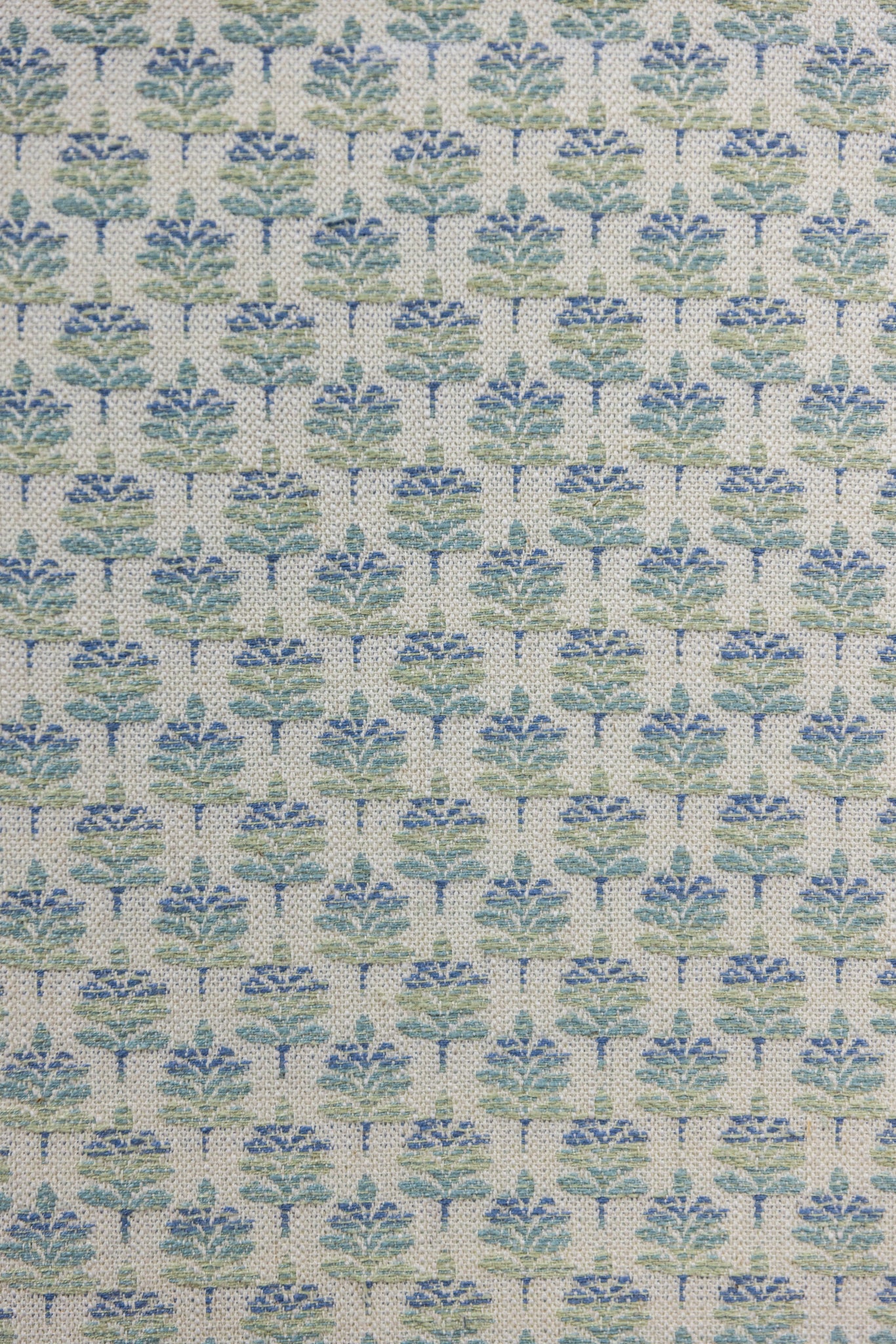 66"H Queen Headboard - Teal Leaf Fabric - Teal Trim