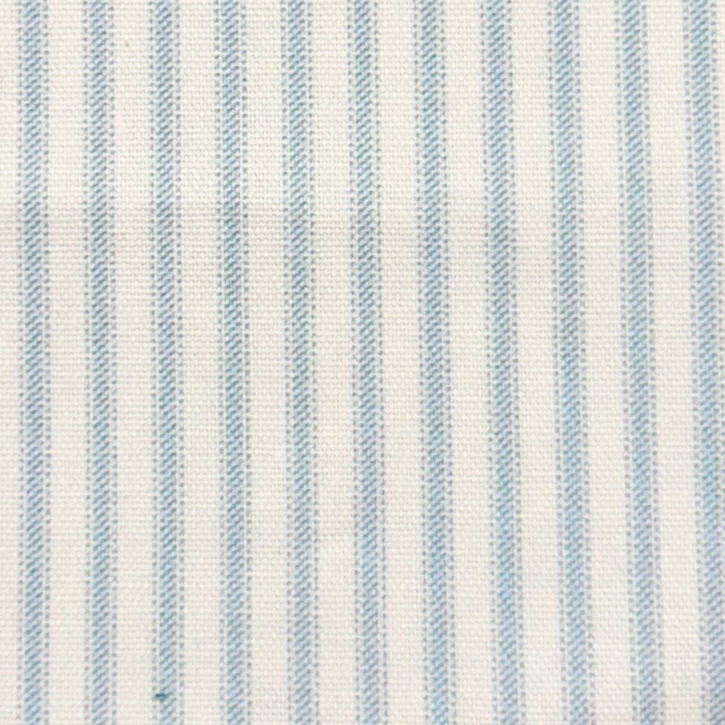 Custom Scalloped Swivel Chair: Classic Blue Stripe Fabric