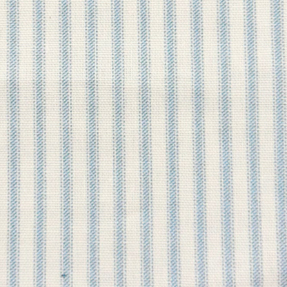 Custom Scalloped Swivel Chair: Classic Blue Stripe Fabric