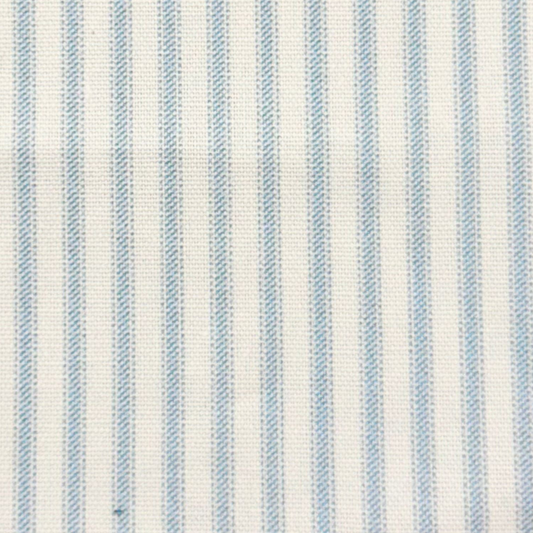 Custom Scalloped Swivel Chair: Classic Blue Stripe Fabric