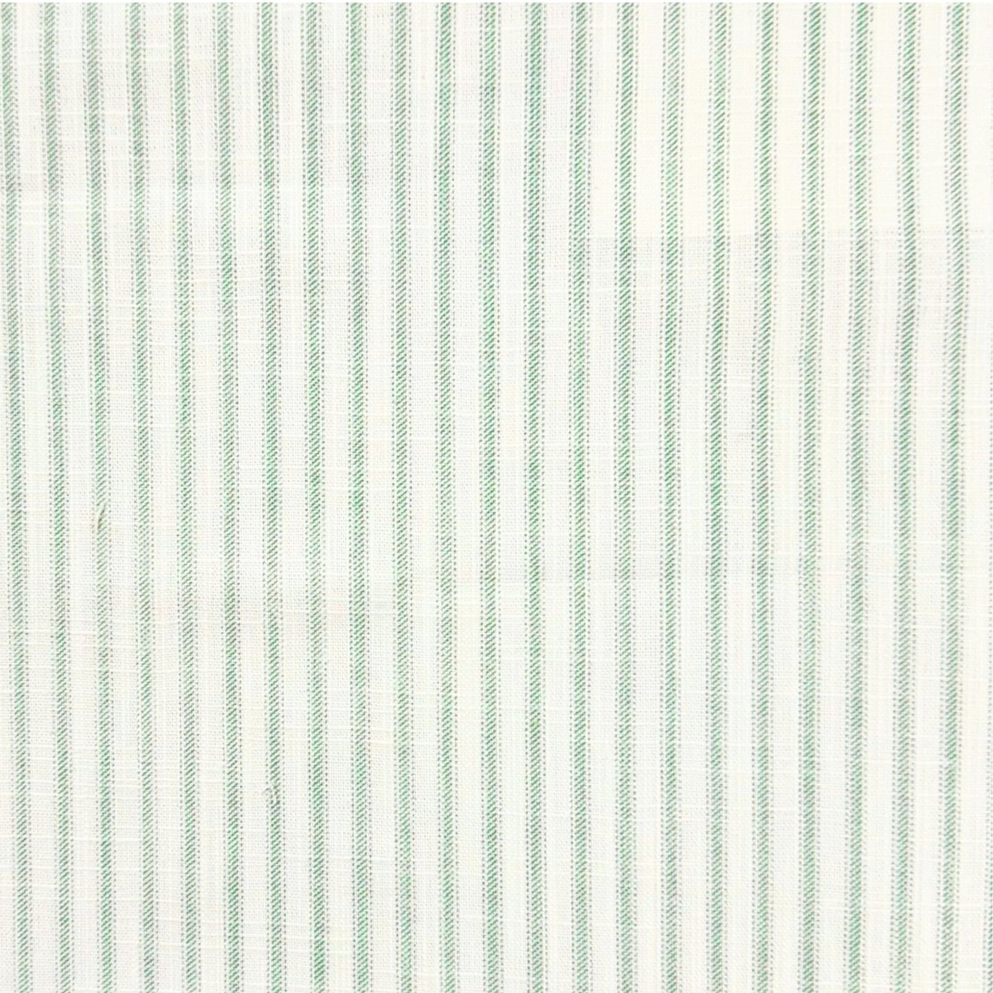 Scalloped Stool - Green Ticking Stripe Fabric - Forest Green Trim