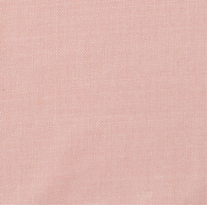 60”H Twin Upholstered Platform Base Bed - Scalloped Base - Classic Ticking Pink Fabric with Pink Trim