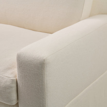 Luxe Feather-Seat Skirted Sofa in Upholstery Linen Fabric – Custom Built