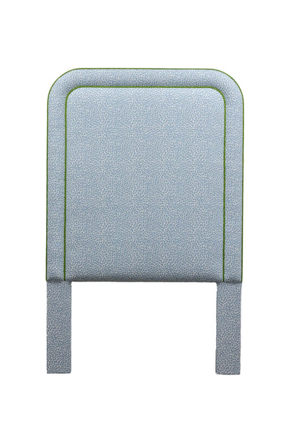 The Lorraine Twin Headboard - Animal Print Fabric - Green Trim