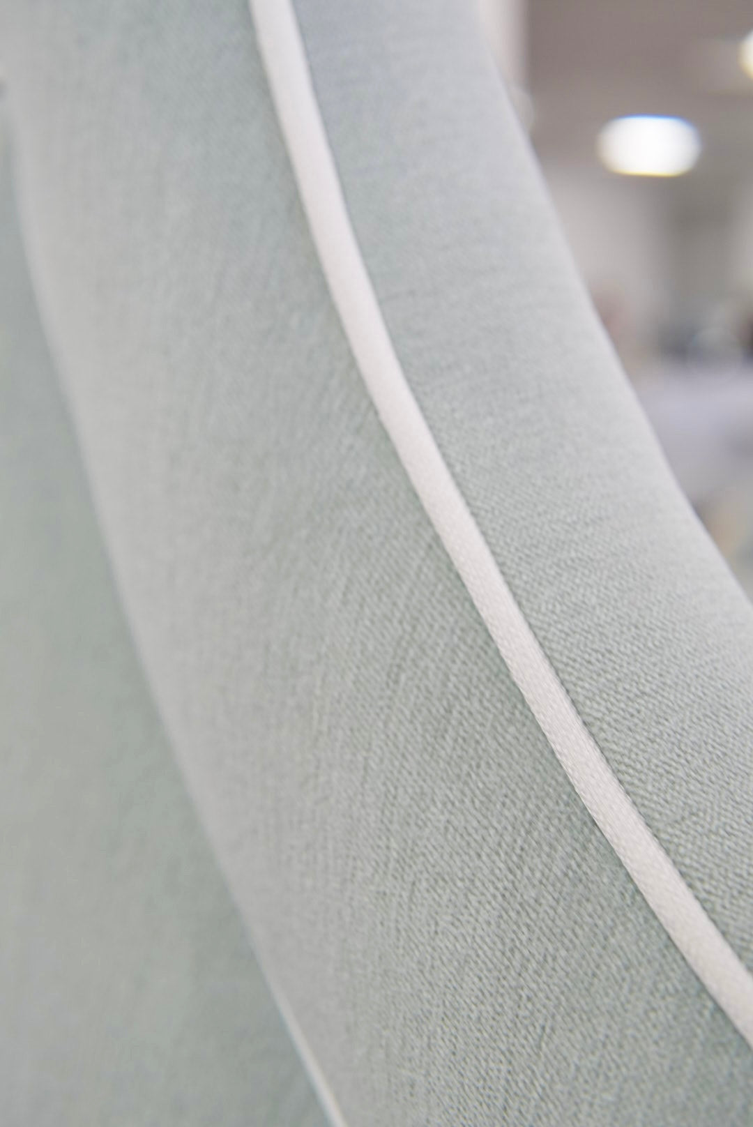 65”H Queen Upholstered Platform Bed - Seafoam Green Woven - White Trim